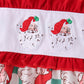 Red Santa Embroidery Girl Ruffle Pants Set Honeydew