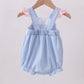 Blue Sailboat Embroidery Jacquard Ruffle Bubble Honeydew