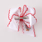 Red Goose Holiday Embroidery Crotchet Edge Alligator Clip Hair Bow Honeydew