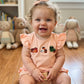 Coastal Halloween Hand French Knot Girl Bow Back Bloomer Set Ambabie