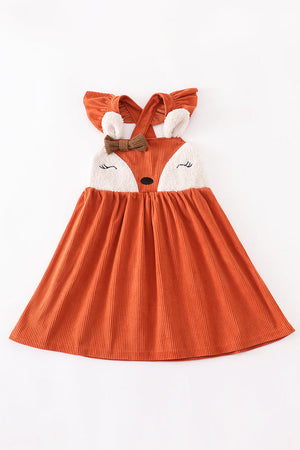 Orange Corduroy Fox Dress southernsweetpea