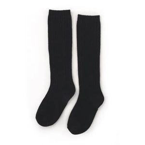 Black Cable Knit Knee High Socks by Little Stocking Co Little Stocking Co