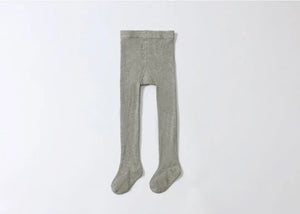 Gray Ribbed Tights Honeydew