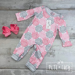 Pink Dahlia Infant Romper by Pete and Lucy PL