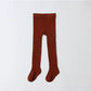 Rust Ribbed Tights Honeydew
