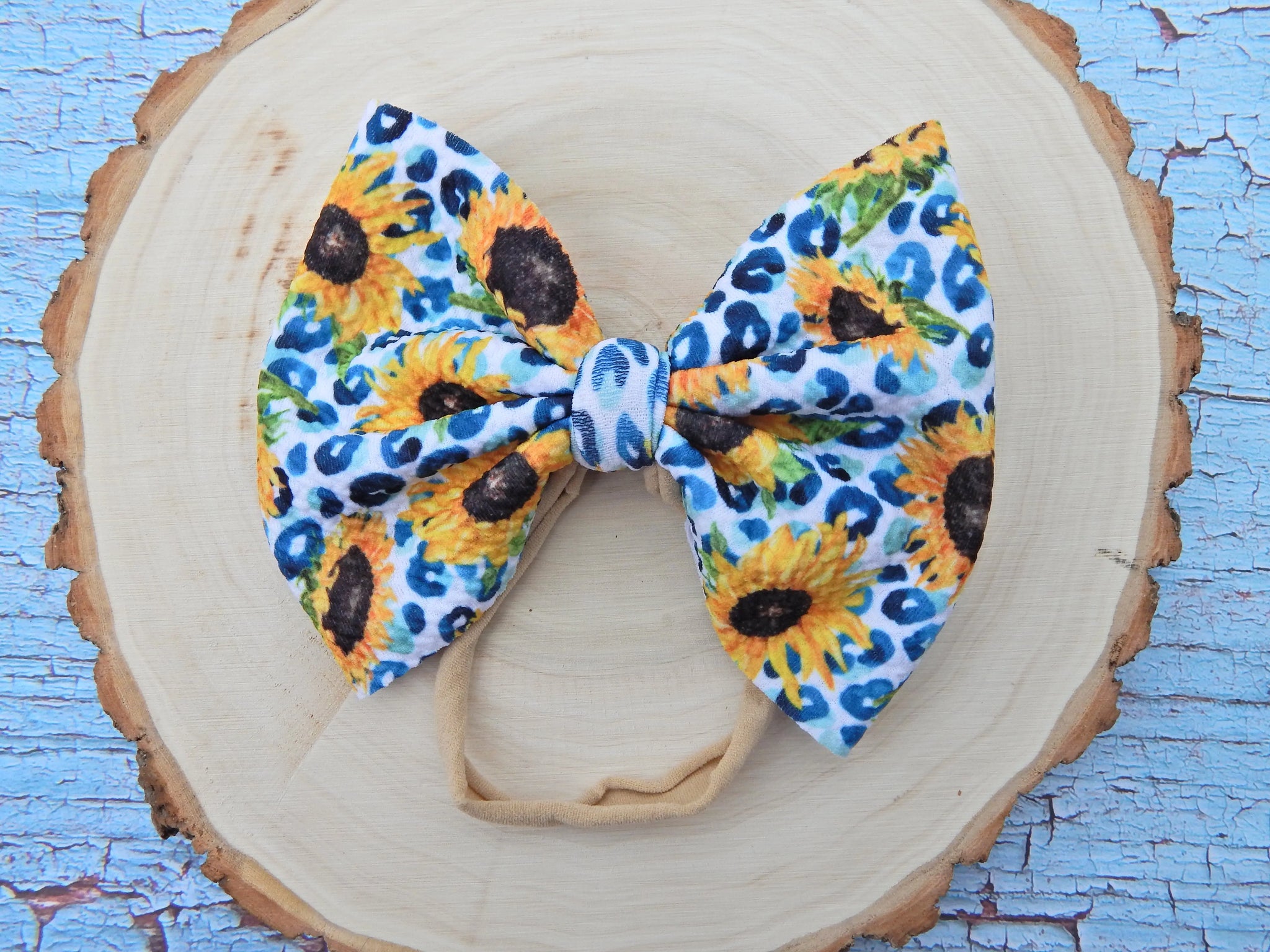 Wild Sunflower Floral Bow southernsweetpea